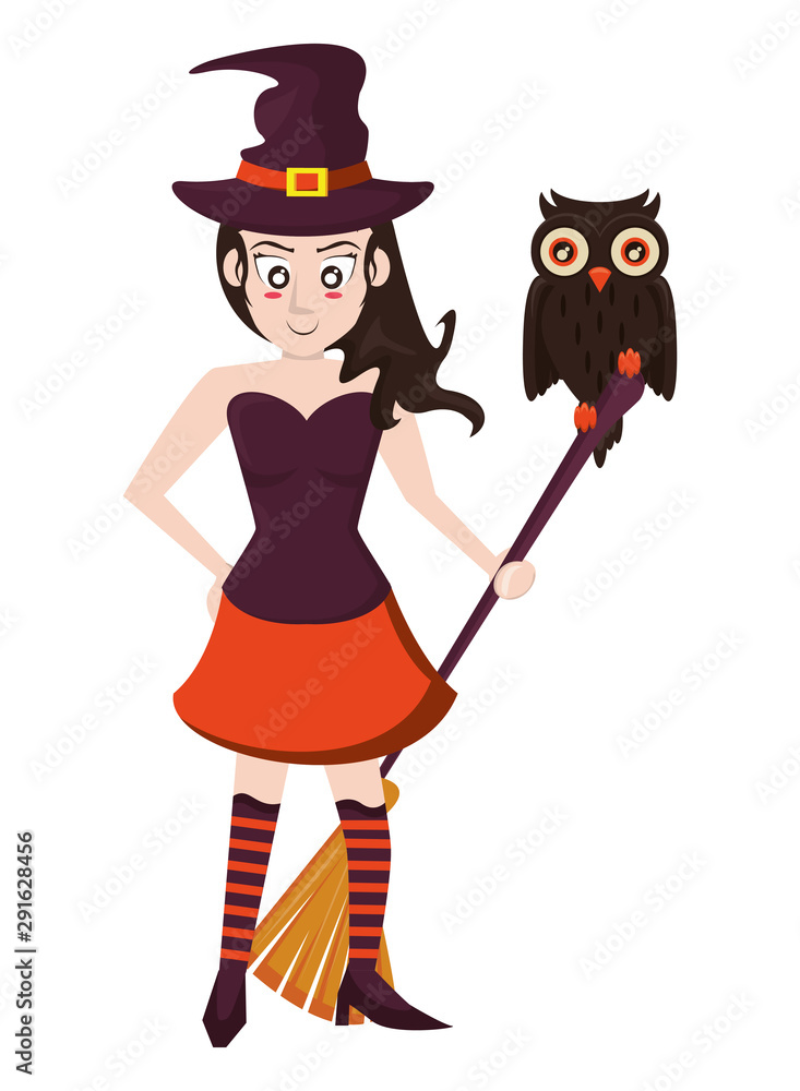woman with costume of witch character woman with costume of witch character