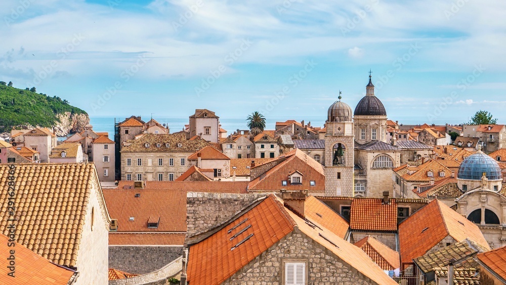 The elegant skyline of the Old Town of Dubrovnik, Croatia.