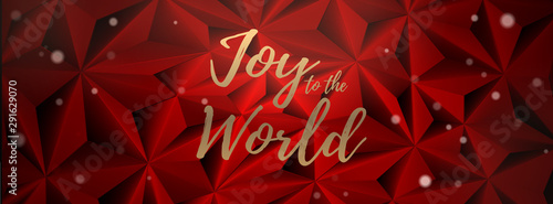 Christmas greeting on red triangle geometric BG