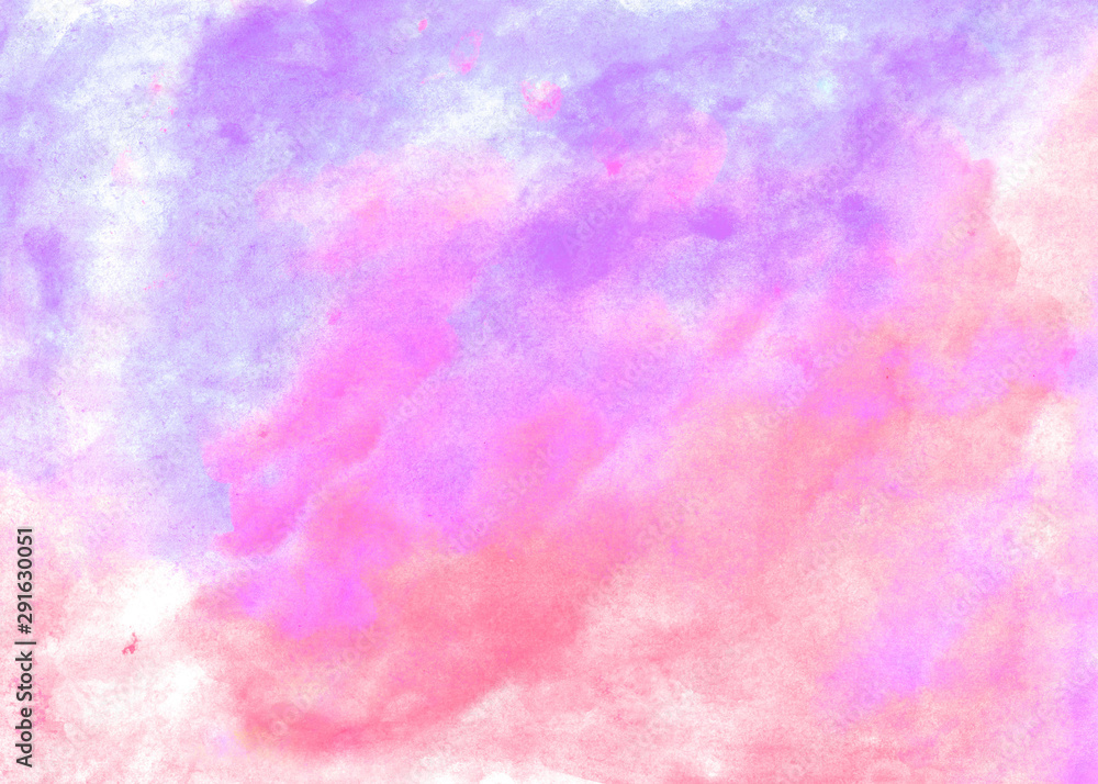 Watercolor abstract red pink purple background for your design. The texture of the sky, pink clouds and watercolors. Background for text or image