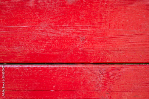 Boards painted red paint.