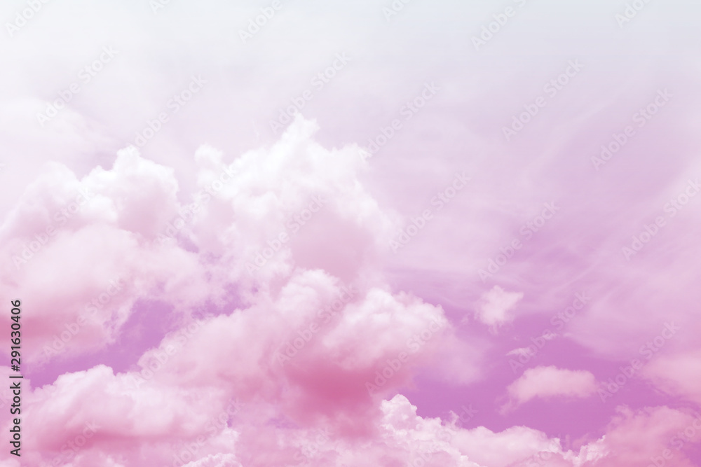 Beautiful pink cloud and sky abstract for background, soft color and pastel color