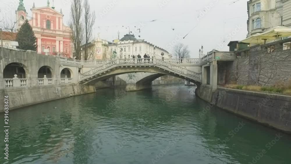 Tromostovje, Triple Bridge of Ljubljana on the river Ljubljanica, center of the city. Tromostovje, Triple Bridge of Ljubljana on the river Ljubljanica, center of the city.