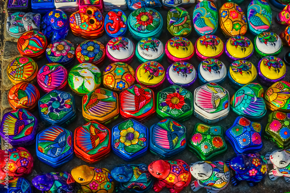 Colorful Small Ceramic Boxes Frogs Oaxaca Mexico