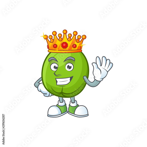 King casimiroa fruit with cartoon mascot style.