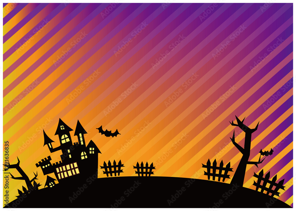 フレーム素材 ハロウィン 背景 城のシルエット Stock Vector Adobe Stock