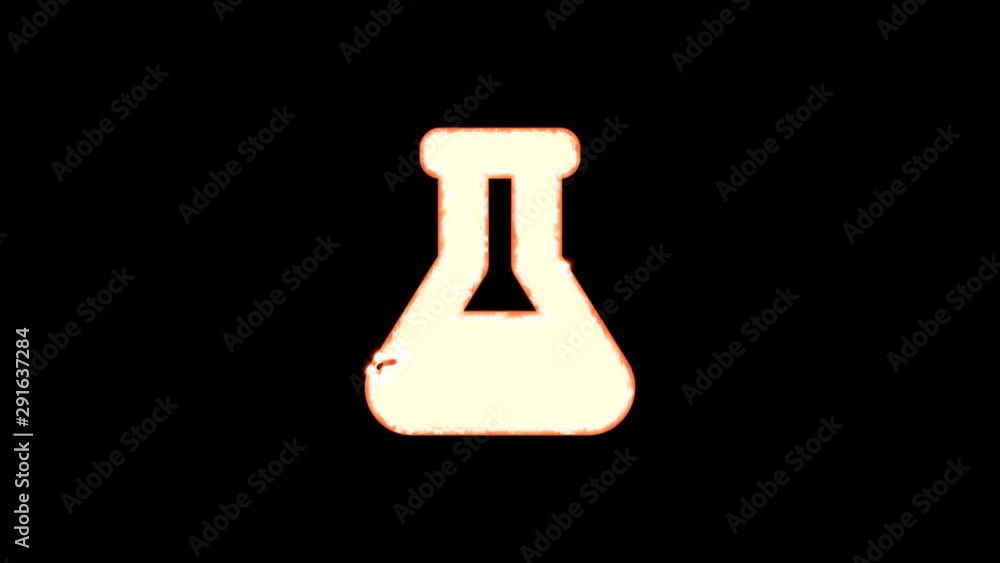 Symbol flask burns out of transparency, then burns again. Alpha channel Premultiplied - Matted with color black Symbol flask burns out of transparency, then burns again. Alpha channel Premultiplied - Matted with color black
