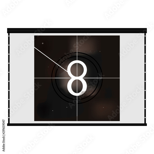 Wallpaper Mural Vintage movie film strip with countdown border over grunge background. Vector illustration. Torontodigital.ca