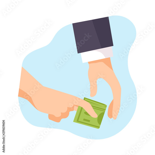Vector illustration of bribery isolated on white background