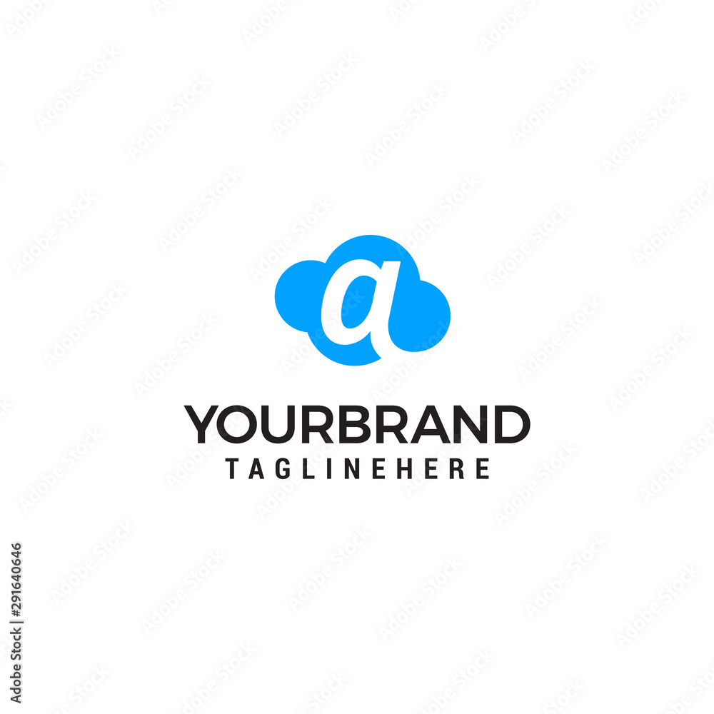 initial leter A cloud logo vector illustration design template initial leter A cloud logo vector illustration design template