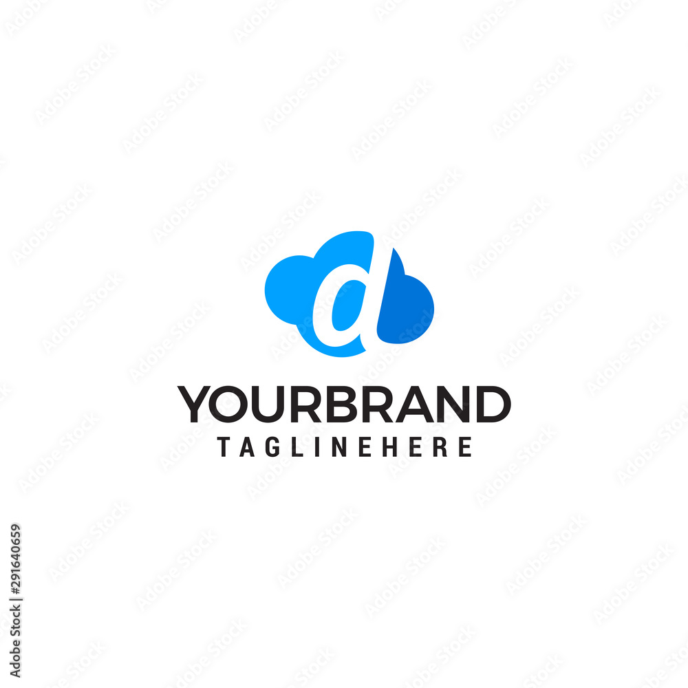 initial leter D cloud logo vector illustration design template initial leter D cloud logo vector illustration design template