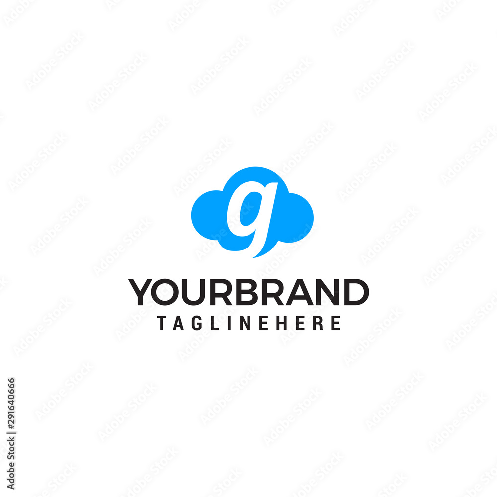 initial leter G cloud logo vector illustration design template initial leter G cloud logo vector illustration design template