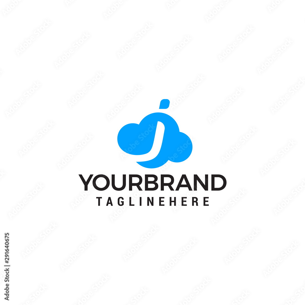 initial leter J cloud logo vector illustration design template initial leter J cloud logo vector illustration design template