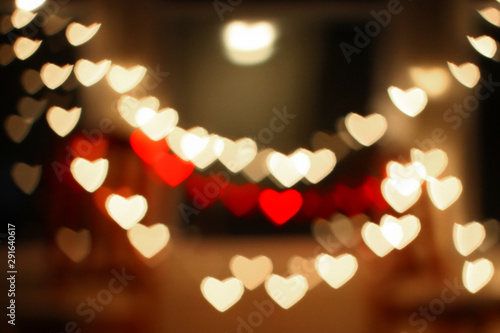Heart bokeh background, Love Valentine day concept