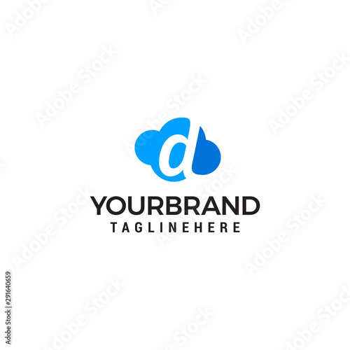 initial leter D cloud logo vector illustration design template