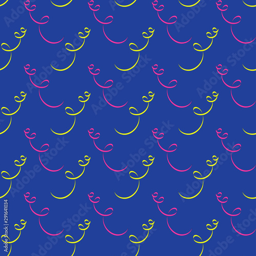 Twist ribbon seamless pattern on a blue background