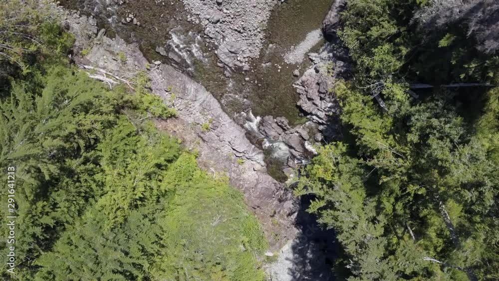 A small river as it enters a short canyon A small river as it enters a short canyon