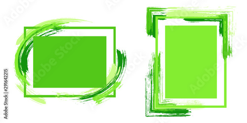 Grunge frames with paint brush strokes vector collection.