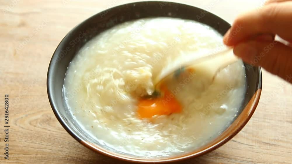 rice porridge in bowl, in studio Chiangmai Thailand rice porridge in bowl, in studio Chiangmai Thailand