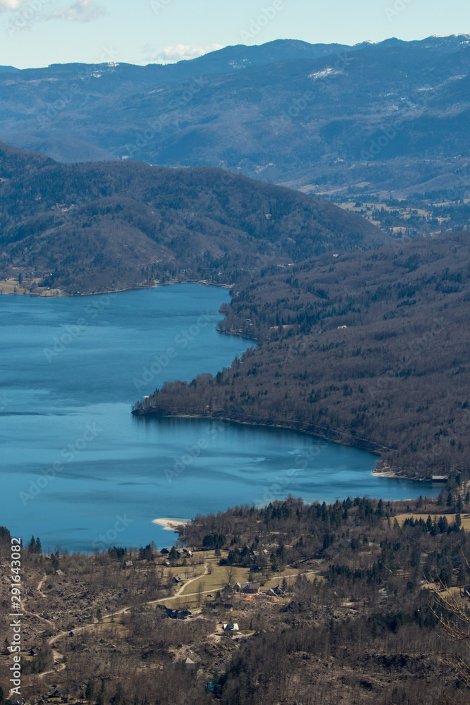 Lake Bohinj from nearby peak