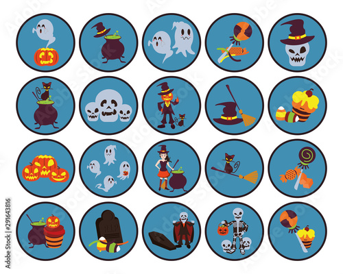 bundle of halloween set icons