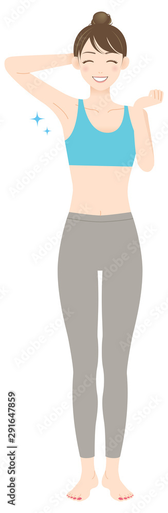 女性 脱毛 全身 腋 笑顔 Stock Vector Adobe Stock