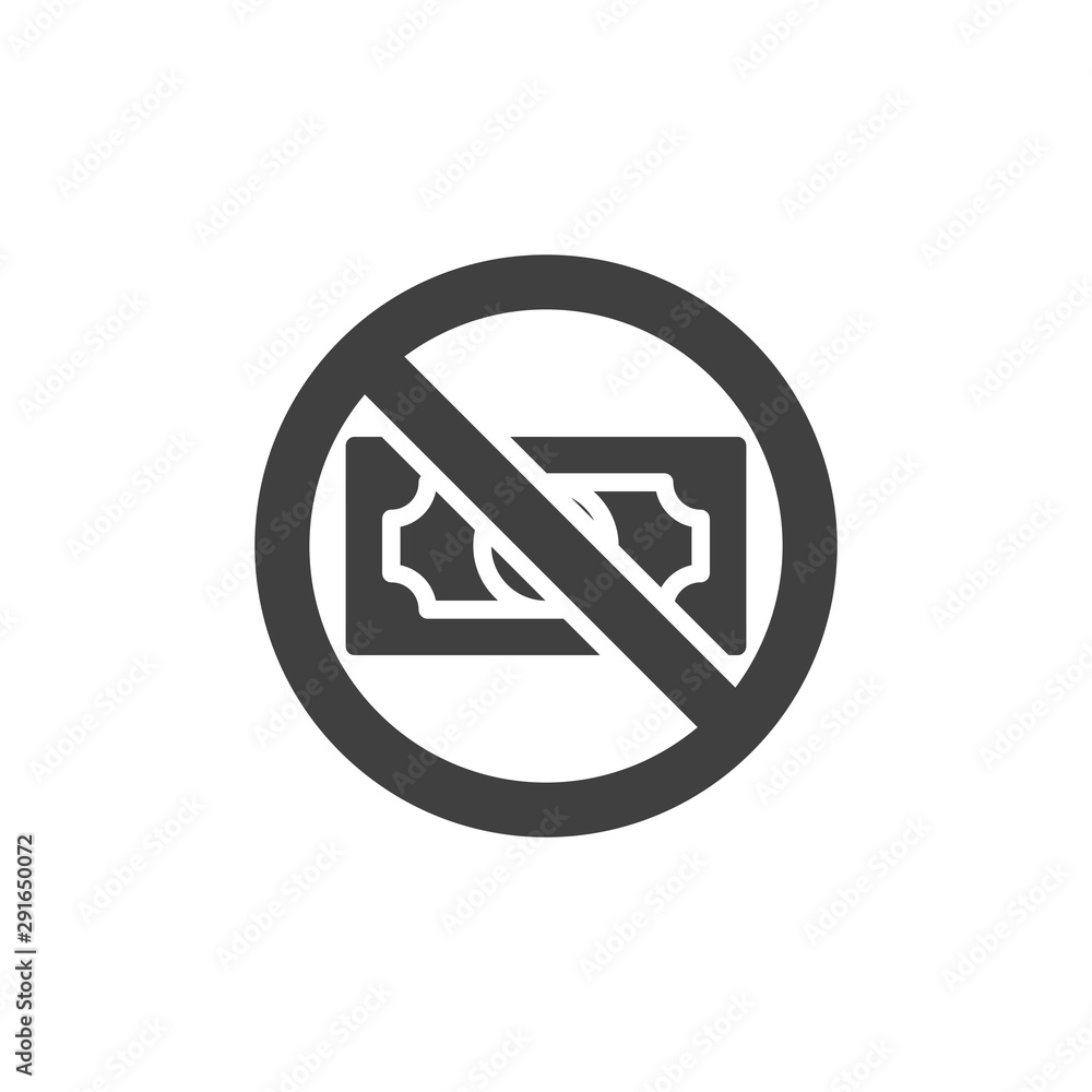 Stop Corruption sign vector icon. Prohibited bribe filled flat sign for mobile concept and web design. No cash glyph icon. Symbol, logo illustration. Vector graphics Stop Corruption sign vector icon. Prohibited bribe filled flat sign for mobile concept and web design. No cash glyph icon. Symbol, logo illustration. Vector graphics