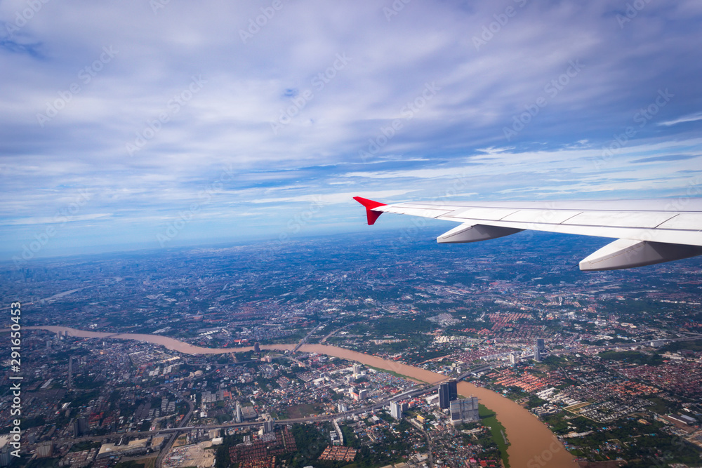 Scenery of ariel view from window of airplane in Thailand. Scenery of ariel view from window of airplane in Thailand.