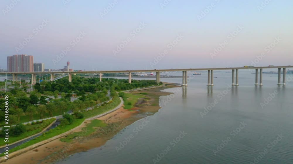 The scenery of Zhanjiang Bay in Guangdong Province, China at dusk The scenery of Zhanjiang Bay in Guangdong Province, China at dusk