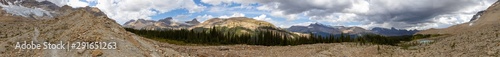 Panoramic view of alpine valley (Little Yoho Valley, Rocky Mountains) photo