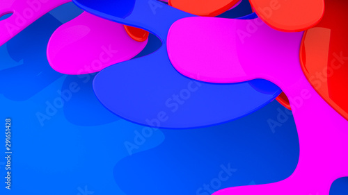 Abstract background of multi-colored uneven planes. 3d rendering illustration