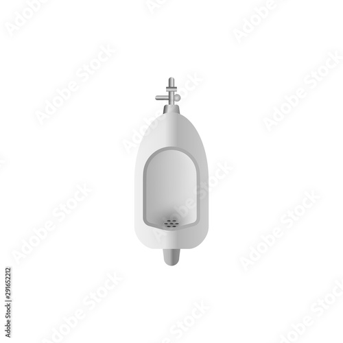 Mens public toilet urinoir, bathroom equipment illustration.