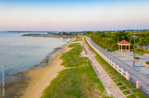 The view of Zhanjiang Bay in Guangdong at dusk