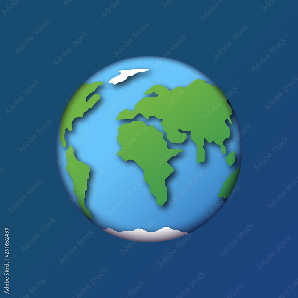 Planet earth on a blue background. Vector illustration