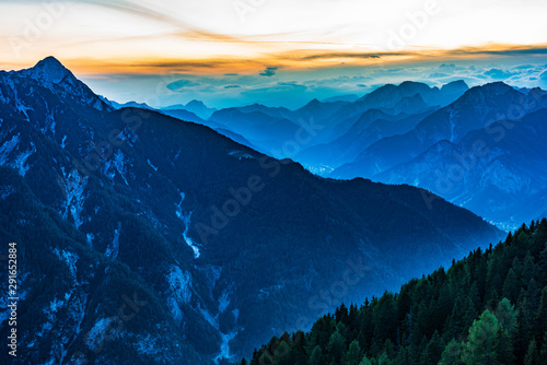 Monte Lussari, last light at dusk. Italy © Nicola Simeoni