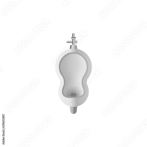 Mens public toilet urinoir, bathroom equipment illustration.