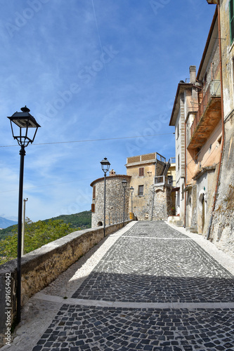 Panoramic view of an old Italian town in the mountains of the Lazio region