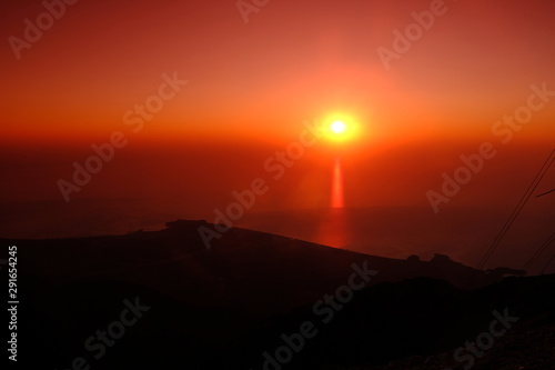 sunset in mountains