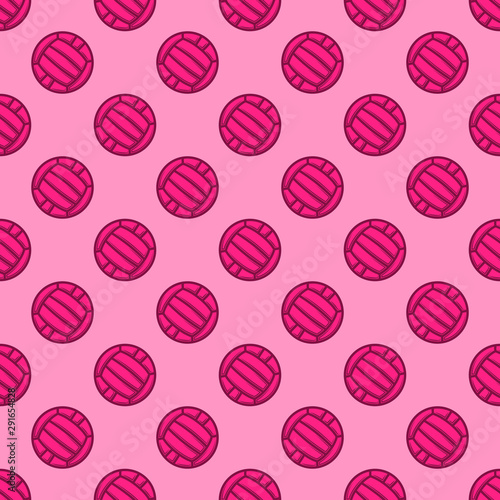 Pink background with seamless water polo balls pattern