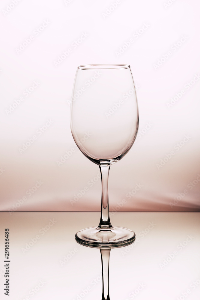 wine empty glasses on soft beige background wine empty glasses on soft beige background