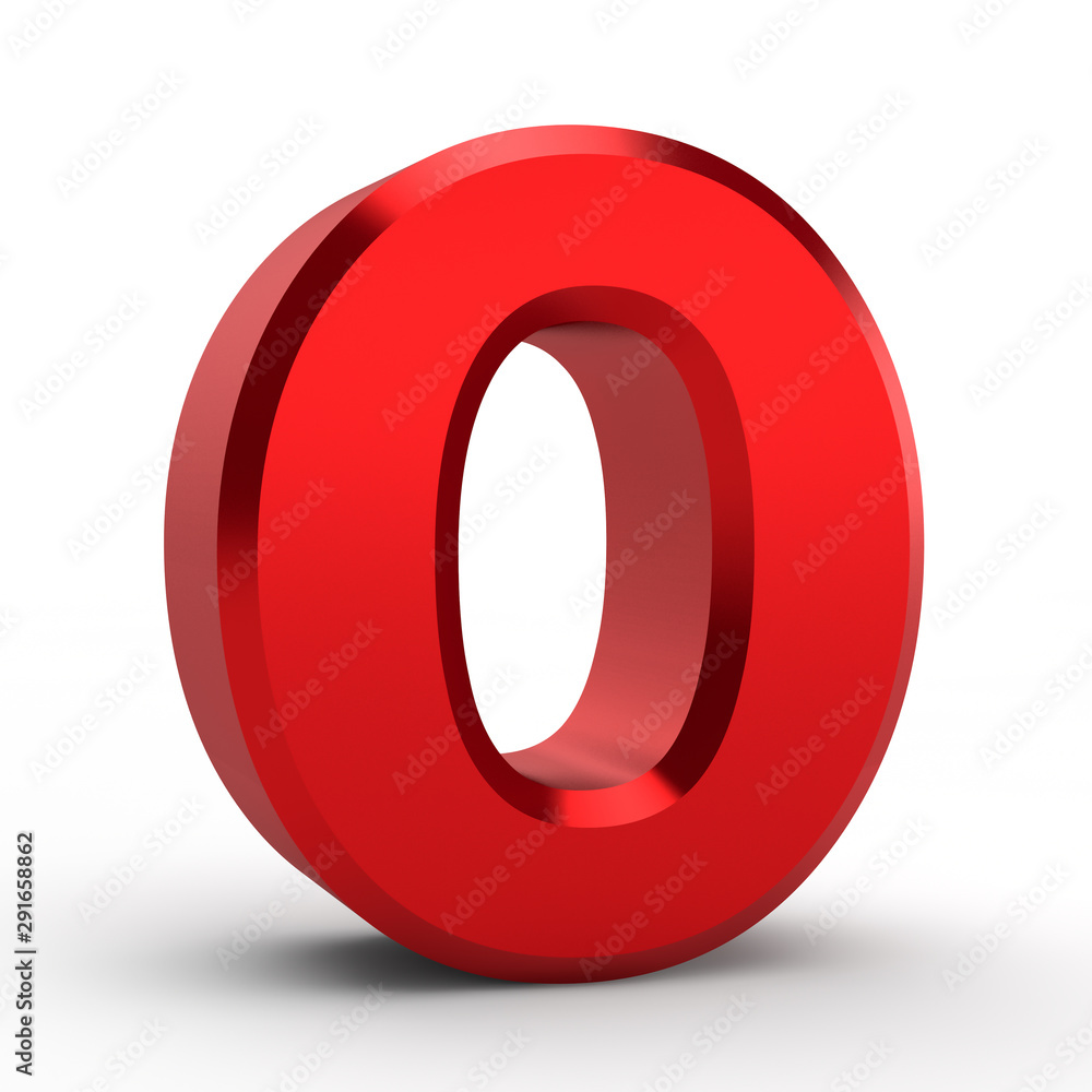O red alphabet word on white background illustration 3D rendering O red alphabet word on white background illustration 3D rendering
