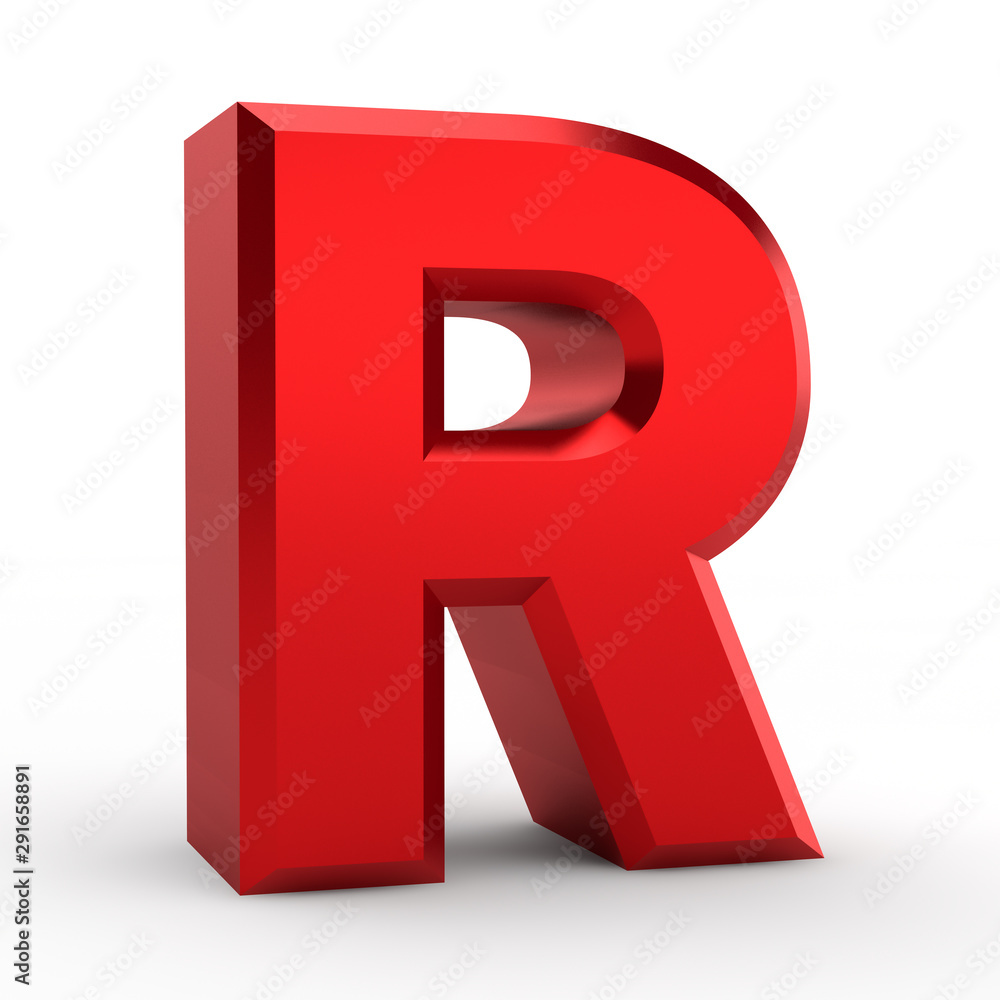 R red alphabet word on white background illustration 3D rendering R red alphabet word on white background illustration 3D rendering