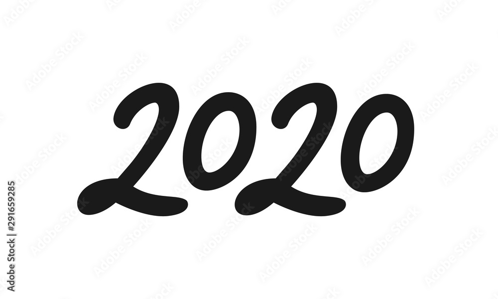 2020 Happy New Year of the Rat. Greeting card design template with calligraphy for holiday. Vector illustration with lettering 2020 Happy New Year of the Rat. Greeting card design template with calligraphy for holiday. Vector illustration with lettering