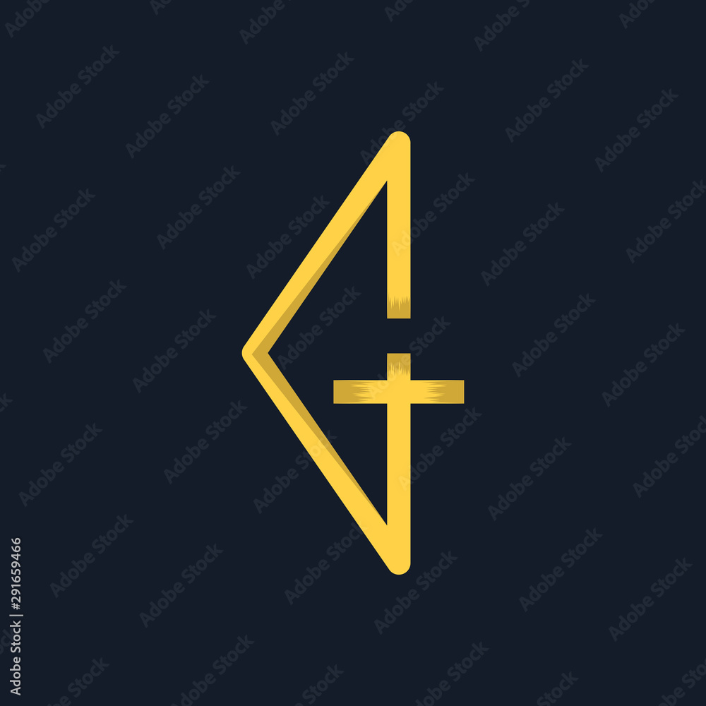 Fototapeta premium Letter GT Cross Creative Abstract Modern Icon Logo Design Template Element Vector Illustration