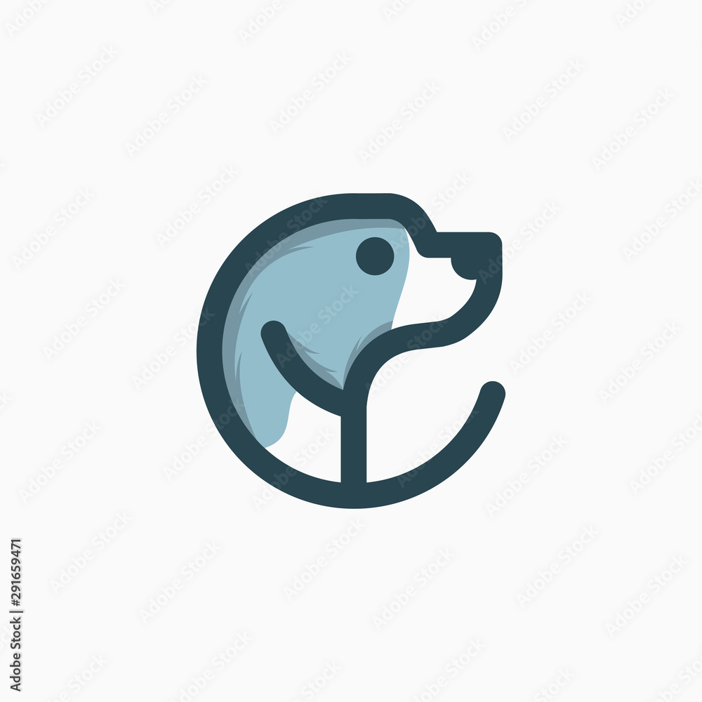 Dog Animal Pet Line Creative Icon Logo Design Template Element Vector Illustration Dog Animal Pet Line Creative Icon Logo Design Template Element Vector Illustration