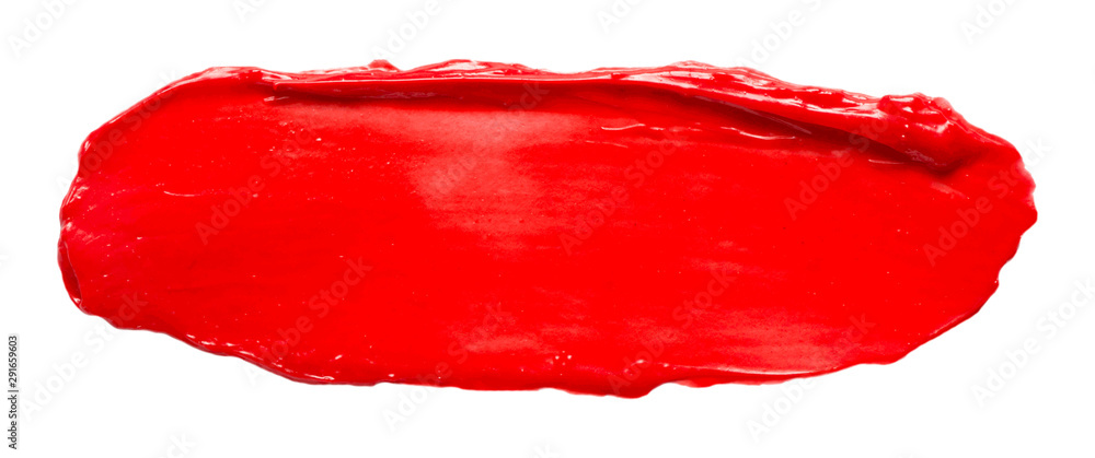 Vector red glossy paint texture isolated on white - acrylic banner for Your design