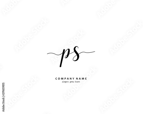 PS Initial handwriting logo vector