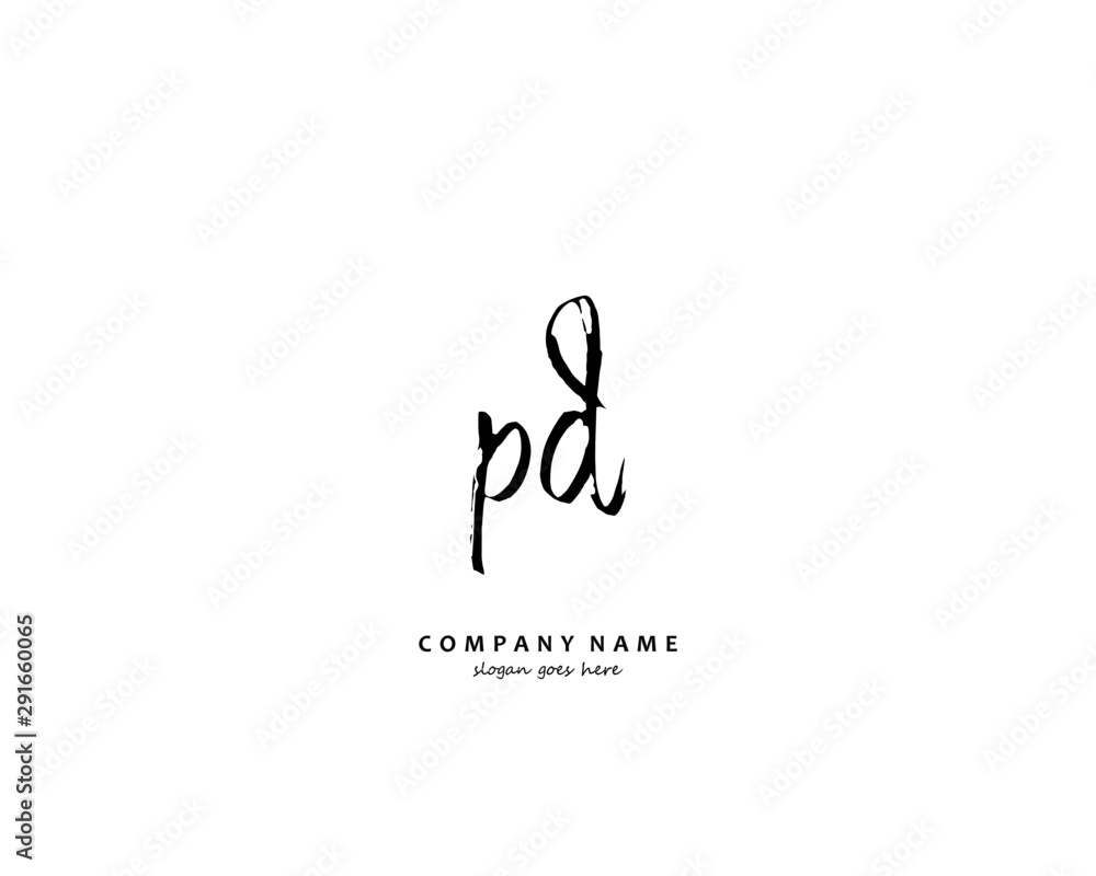 PD Initial handwriting logo vector PD Initial handwriting logo vector
