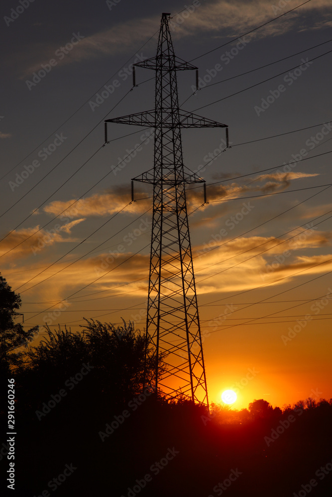 Power line against the Power line against the