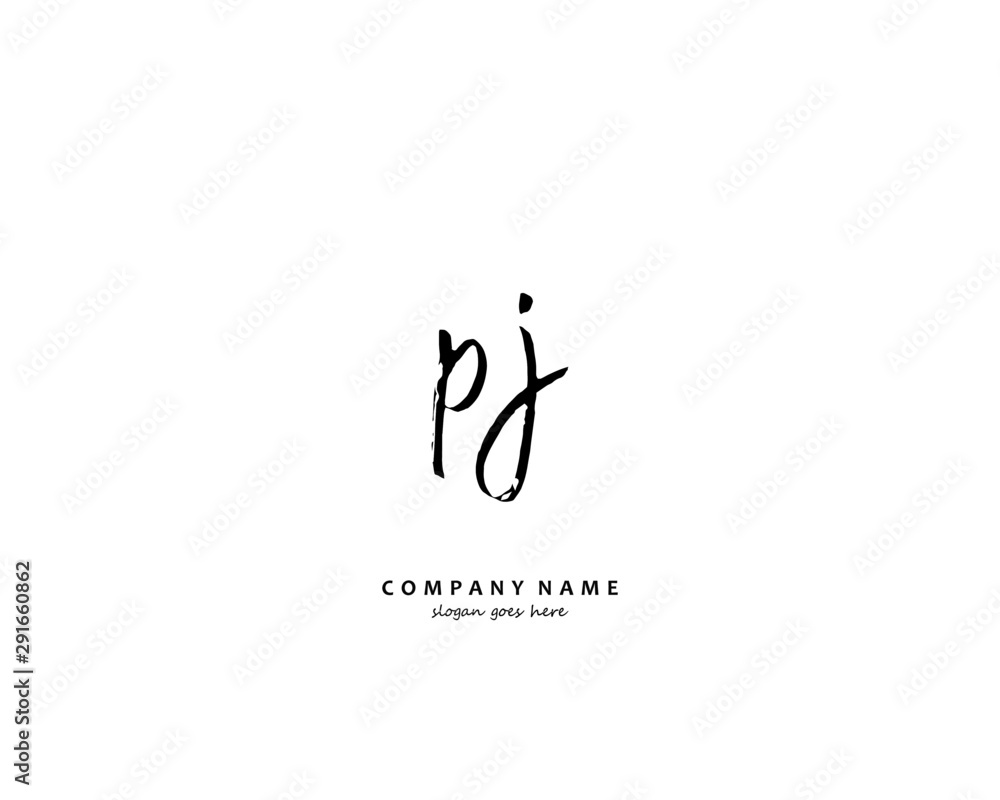 PJ Initial handwriting logo vector PJ Initial handwriting logo vector